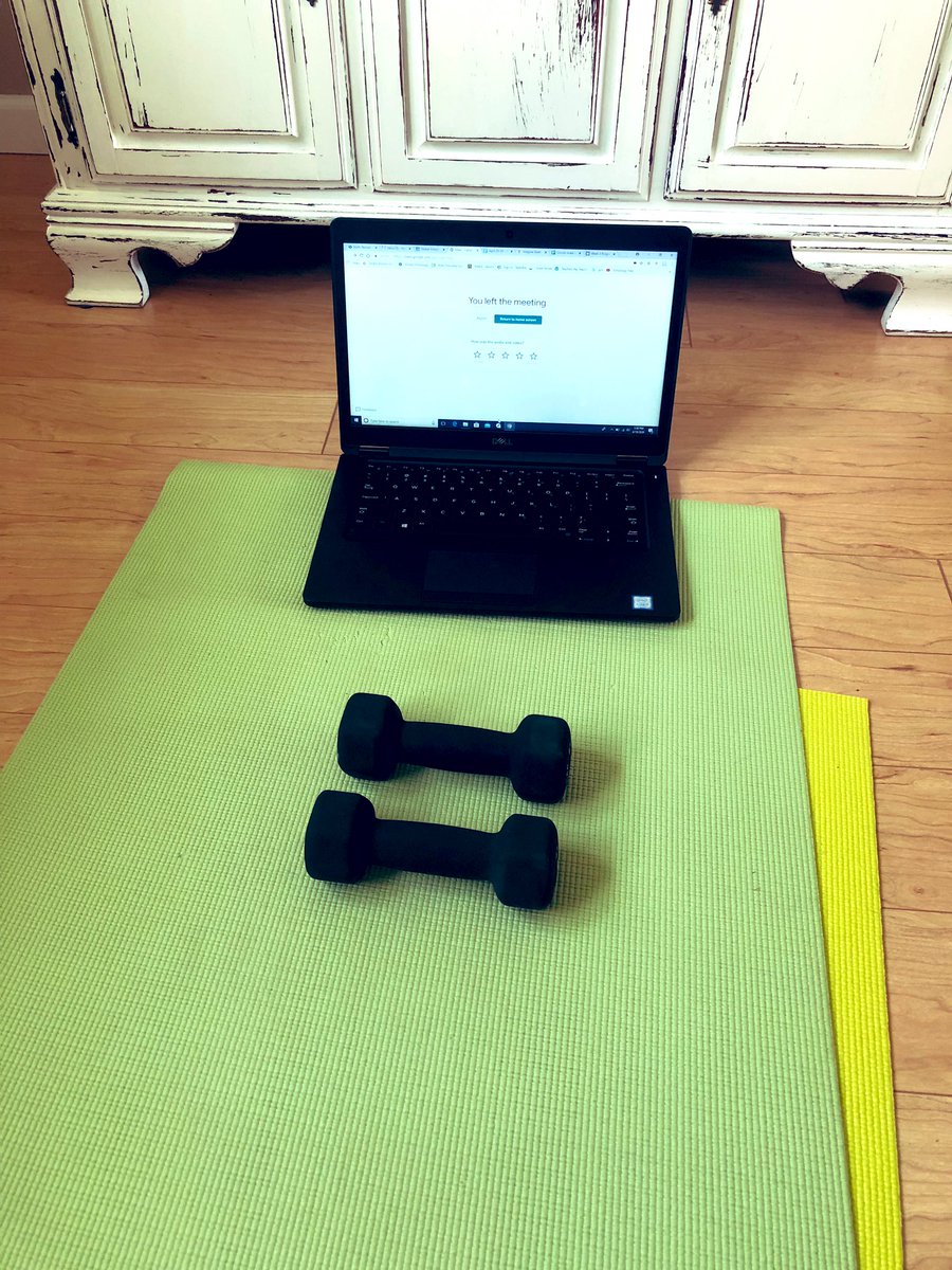 MissInesonMath's tweet photo. First time at camp K-Fo. Great workout!! (Even with my tiny weights) Thanks @Foley_Karen 💪🏼🏋️‍♀️ https://t.co/4Nm2U9Aaqm