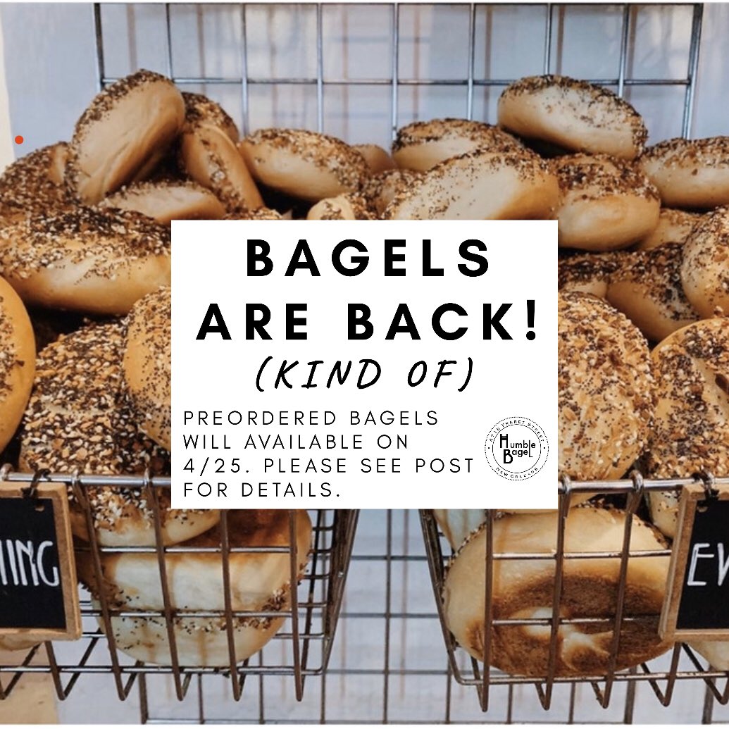 Please see our webpage or instagram for full details.
Humblebagel.com
instagram.com/p/B_LDjPCl8dP/…