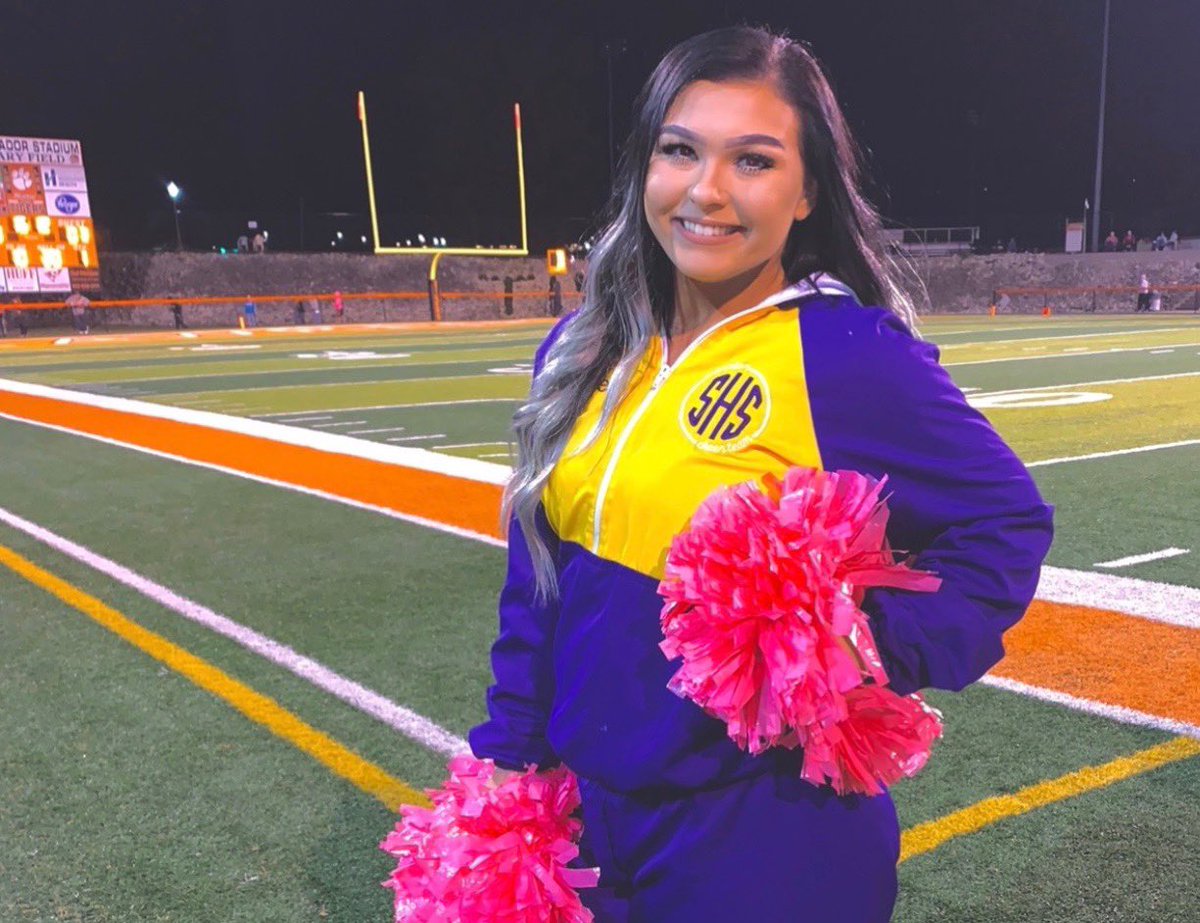 2020 Senior Spotlight!! Katie Brown! 💜💛
Parents : Mendy and Kevin Brown 
Clubs: Cheer, FFA, 4H, Pep Club, U.S. Skills for Cosmetology, “Hair Ball” Competition Grand Champion, Master Showman &amp; Supreme Showman 
Best Base Award