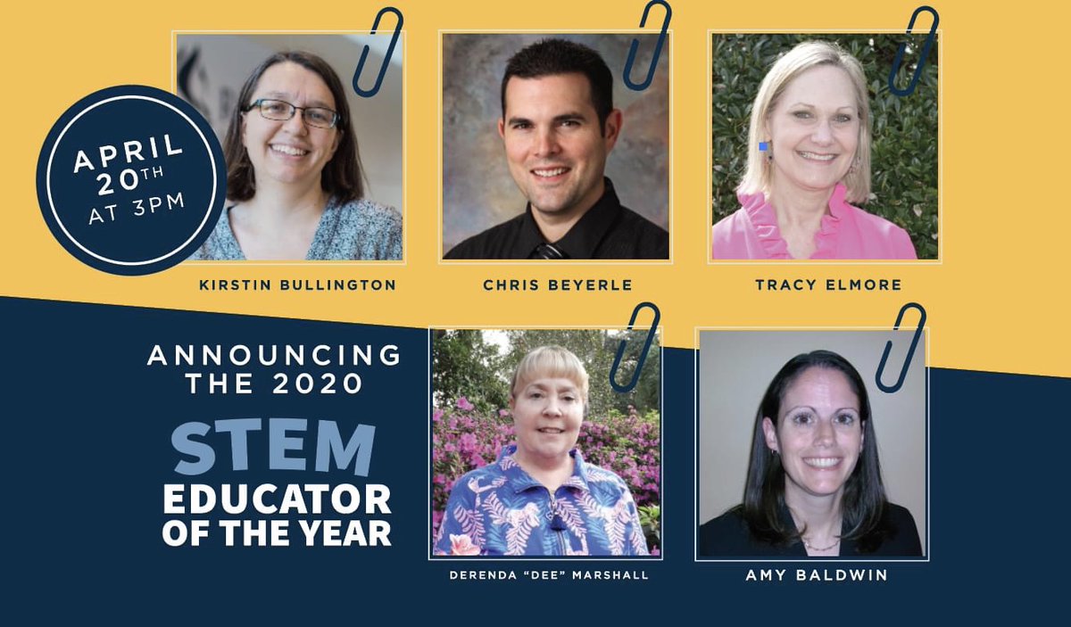 SCfutureminds's tweet photo. Join us tomorrow on Facebook Live as we announce the winner of the SC STEM Educator of the Year at 3PM! Each of our finalists are outstanding STEM educators, which will be the winner?
#SCFutureMinds #STEMEducator #STEMEducation @comporium @S2TEMCentersSC https://t.co/qHFkN4c2Z7