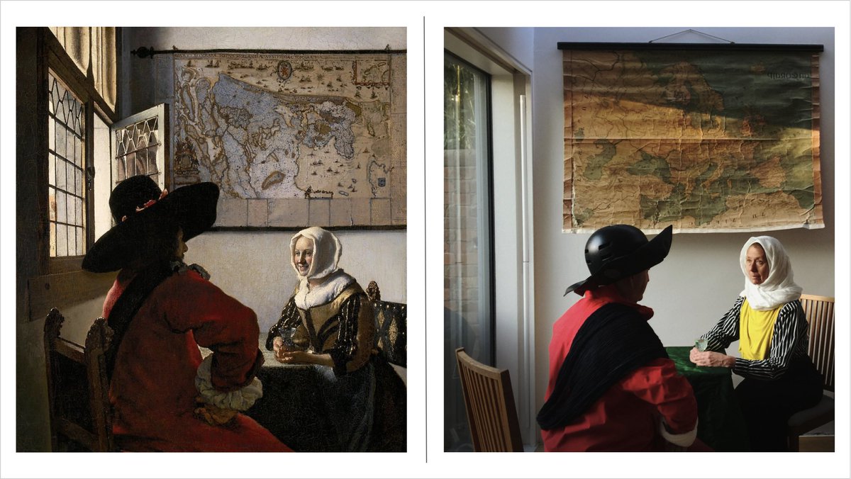 Day 31Amorous Couple by Johannes Vermeer c.1657-58.Amicable Couple by Molly O'Cathain c. 2020.