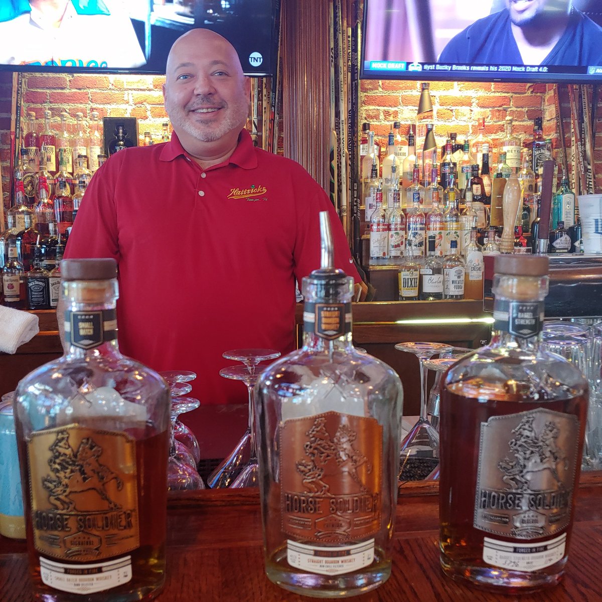 My wife and I stopped b <a href="/HattricksTavern/">HattricksTavernTampa</a> for some lunch today (Oh my god, the wings!) and Jeff was telling me  <a href="/HorseSoldierUSA/">HorseSoldierBourbon</a> bourbon whose bottles are made from a mold that was created using steal from the World Trade Center!