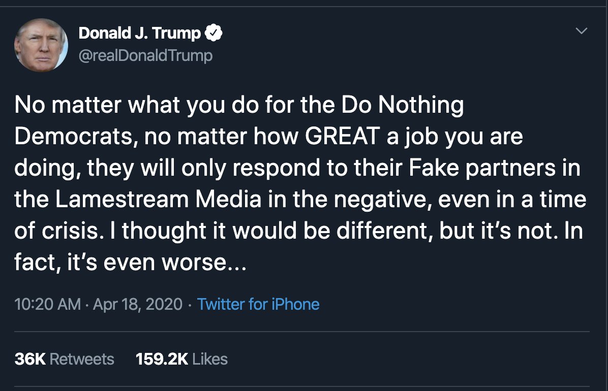 23. Also worth adding: during all this incompetence, all the lies & corruption, all the tragic, terrible suffering & death, Trump has...whined. He whines & whines, like a resentful, petulant adolescent. He is the perfect tribune for US conservatism, a movement of whiners.