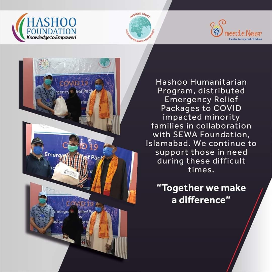 HashooHunar's tweet photo. Hashoo Humanitarian Program, in collaboration with SEWA Foundation distributed emergency relief packages to COVID-19 impacted minorities.

#HashooGroup #HashooFoundation #HashooHunar #HashooTrust #covid_19 #foodpackages #distribution #pakistanfightscorona https://t.co/sqWCHNNjyZ