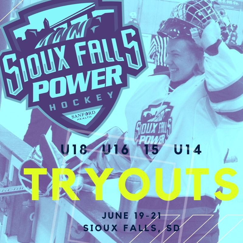 🚨TRYOUTS: Postponed to June 19-21 in Sioux Falls, SD. Register and submit pre-tryout evaluation video online. Link in bio. Note: 16/18 tryouts are tentative. Full refund will be issued if tryouts are not needed. #powerhouse #sodak #hockey #tier1 #sanford