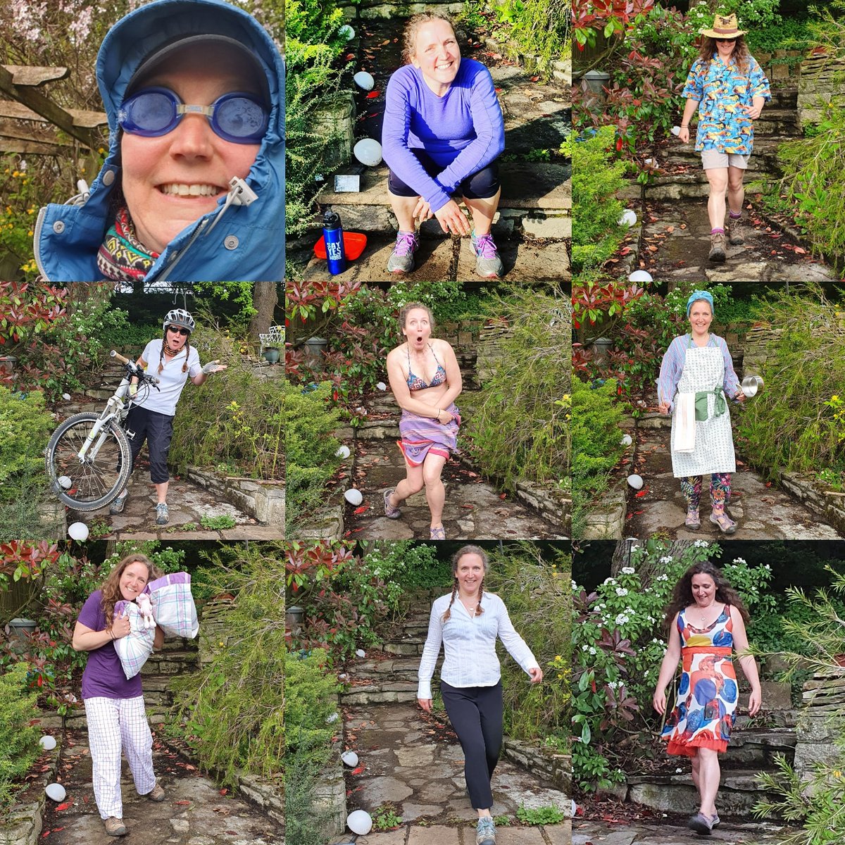 HeadRightOut's tweet photo. It's here, it's done! Yesterday was the final day of 14 gruelling days on my #virtualSUW challenge - it was 'wear something you'd not wear walking or running' day... 8450m later + extra 400m, me 'n' the team reached the height of Mt. Everest + Southern Upland Way. #homeadventure https://t.co/nR1dLd44VG