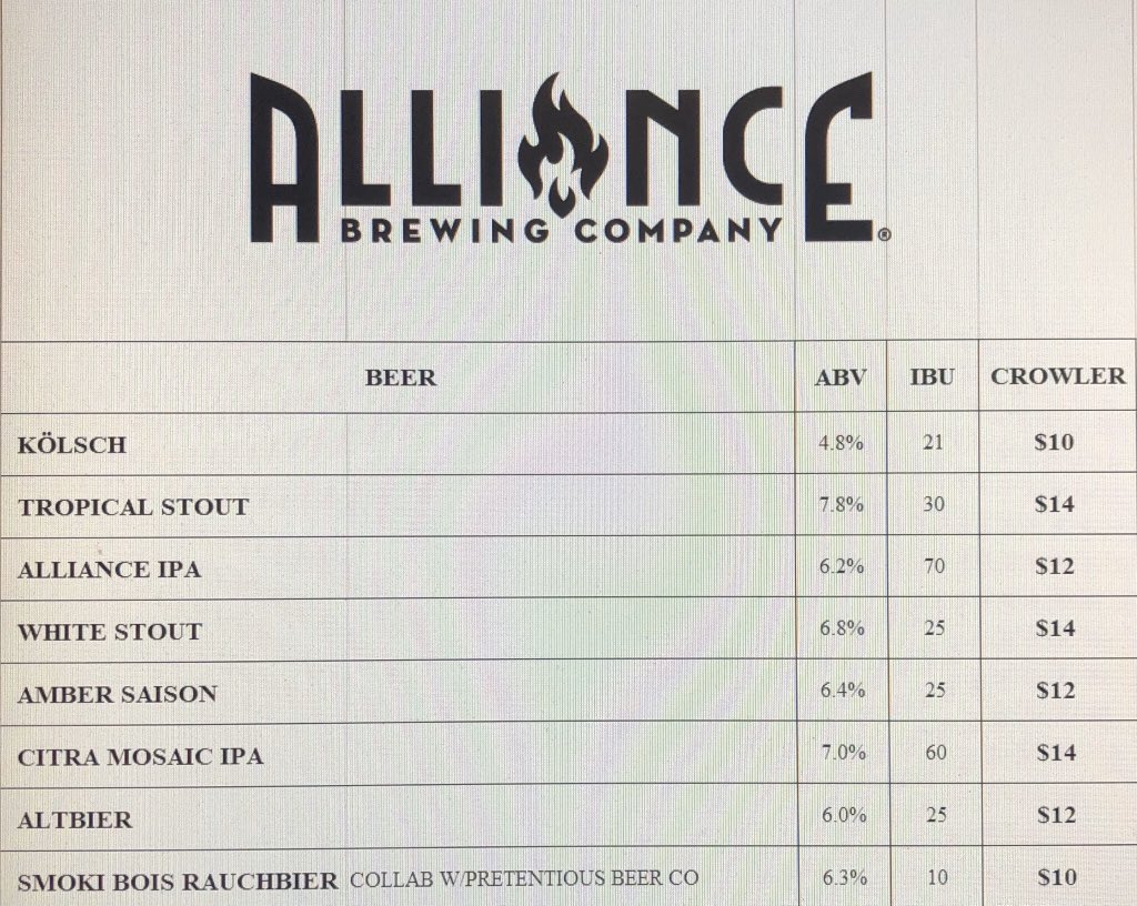 Current menu for our Allies! As always $5 off every 3 pack along with an additional 10% off for call ahead/curbside pick up. #activebeerculture #sokno #shoplocal #socialdistancingculture #SocialDistanacing