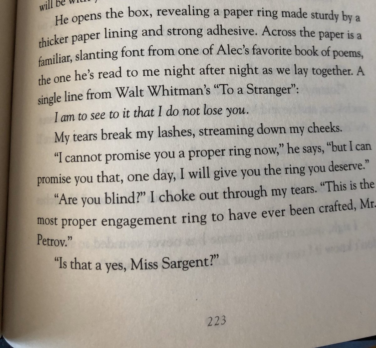 “I like shiny things, but I’d marry you with paper rings.”  “Remember Me” giving me all the “Paper Rings” vibes & I love it!!  #stayhomereadingrush