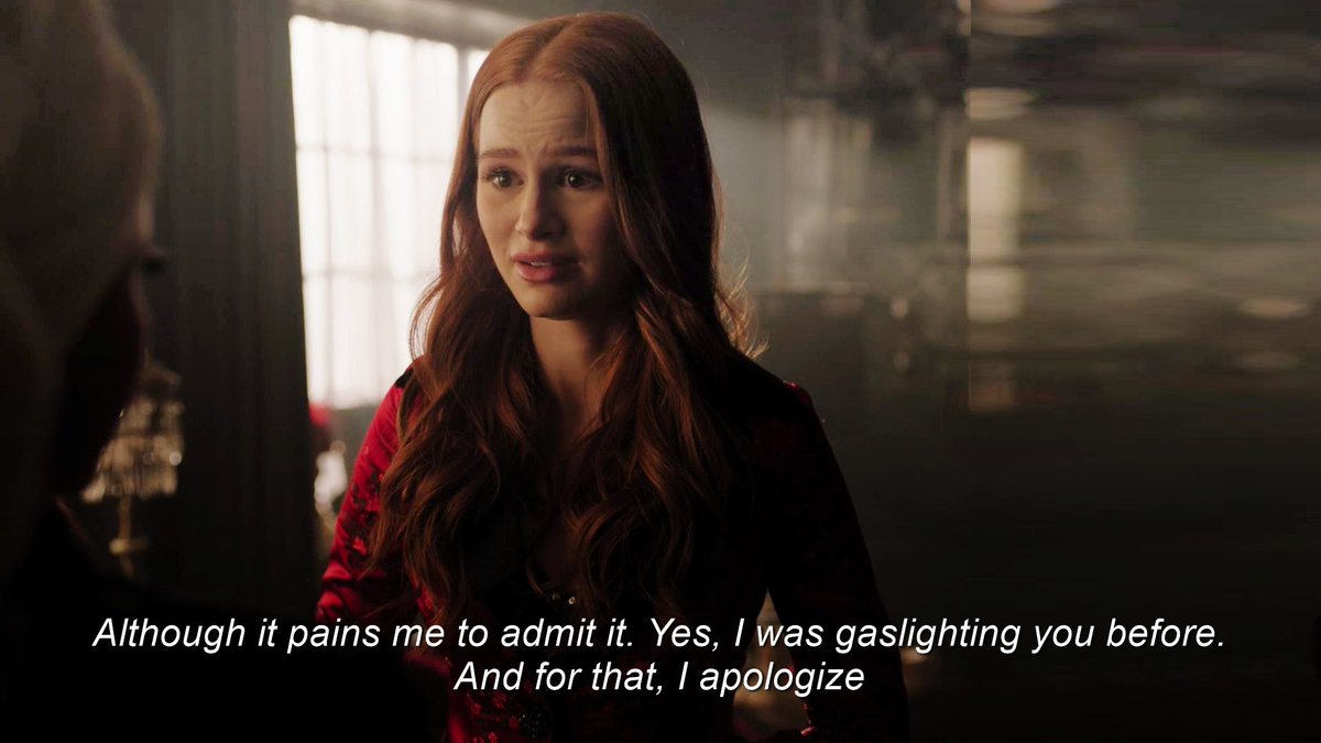 every character on the show made mistakes at some point. but cheryl, sooner or later, acknowledges hers and makes sure to apologize.