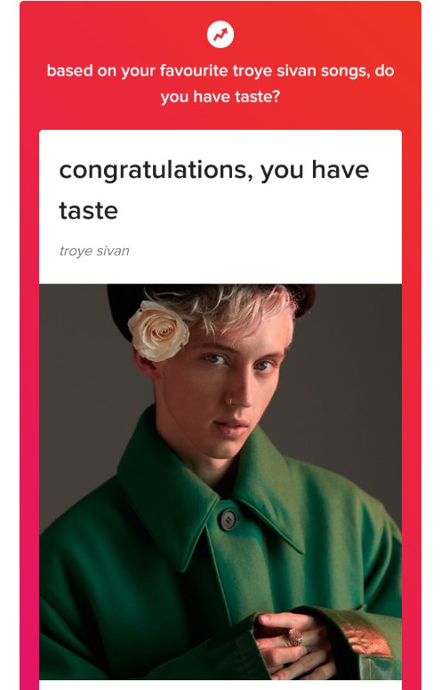 @takeurselfsivan It's impossible not to have a taste enjoying Troye Sivan