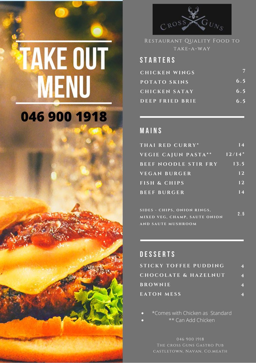 tuvastables's tweet photo. Lovely dinner this evening from @crossgunsgastro check out their takeaway menu #supportlocal #staysafestayhome #feltlikewewereout #sundaynighttreat https://t.co/5QjMXoKWf9