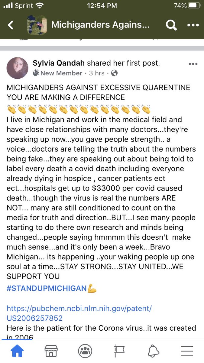 Some recent posts from ‘Michiganders Against Excessive Quarantine’ Facebook group