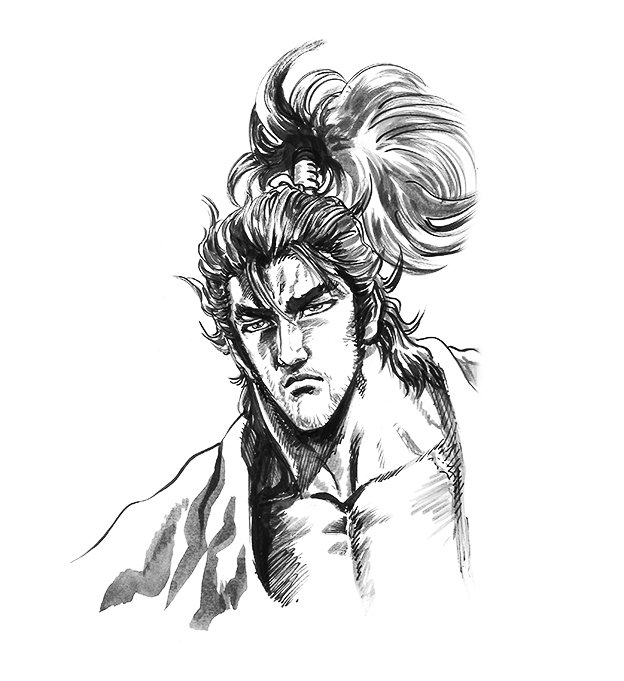 Miyamoto Musashi (Vagabond) dessiné par Tetsuo Hara (HokutoNoKen, SoutenNoKen...)