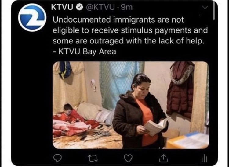 abbygaledrew's tweet photo. Imagine being upset for going into someone else’s country ILLEGALLY and then expecting FREE MONEY. even when 1/4 of the people actually from America aren’t even getting a stimulus check. https://t.co/q4ZN2hdhuq