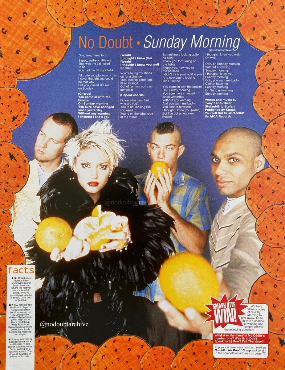 Sunday morning lyrics