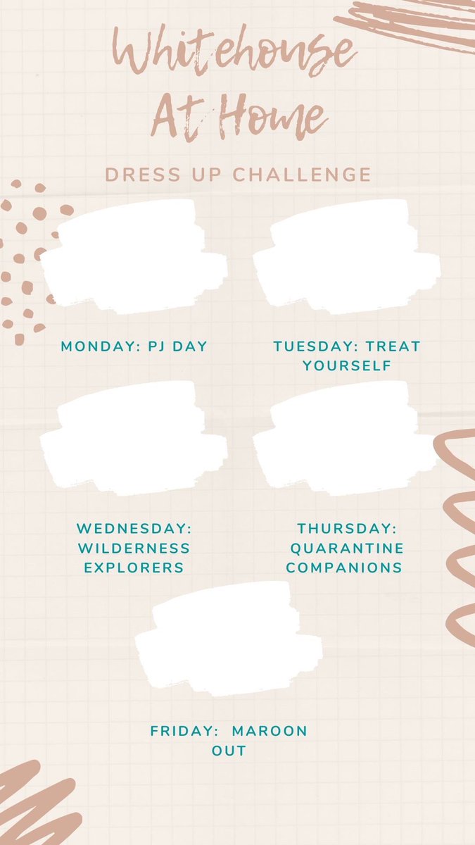 WhitehouseStuCo's tweet photo. Student council is hosting an at home dress up day for all the students and even their families. Post your pictures in you dress up outfits on your Instagram story or twitter and tag our student council!!! @WhitehouseISD @whsjungle20 https://t.co/bCtYydyMaF