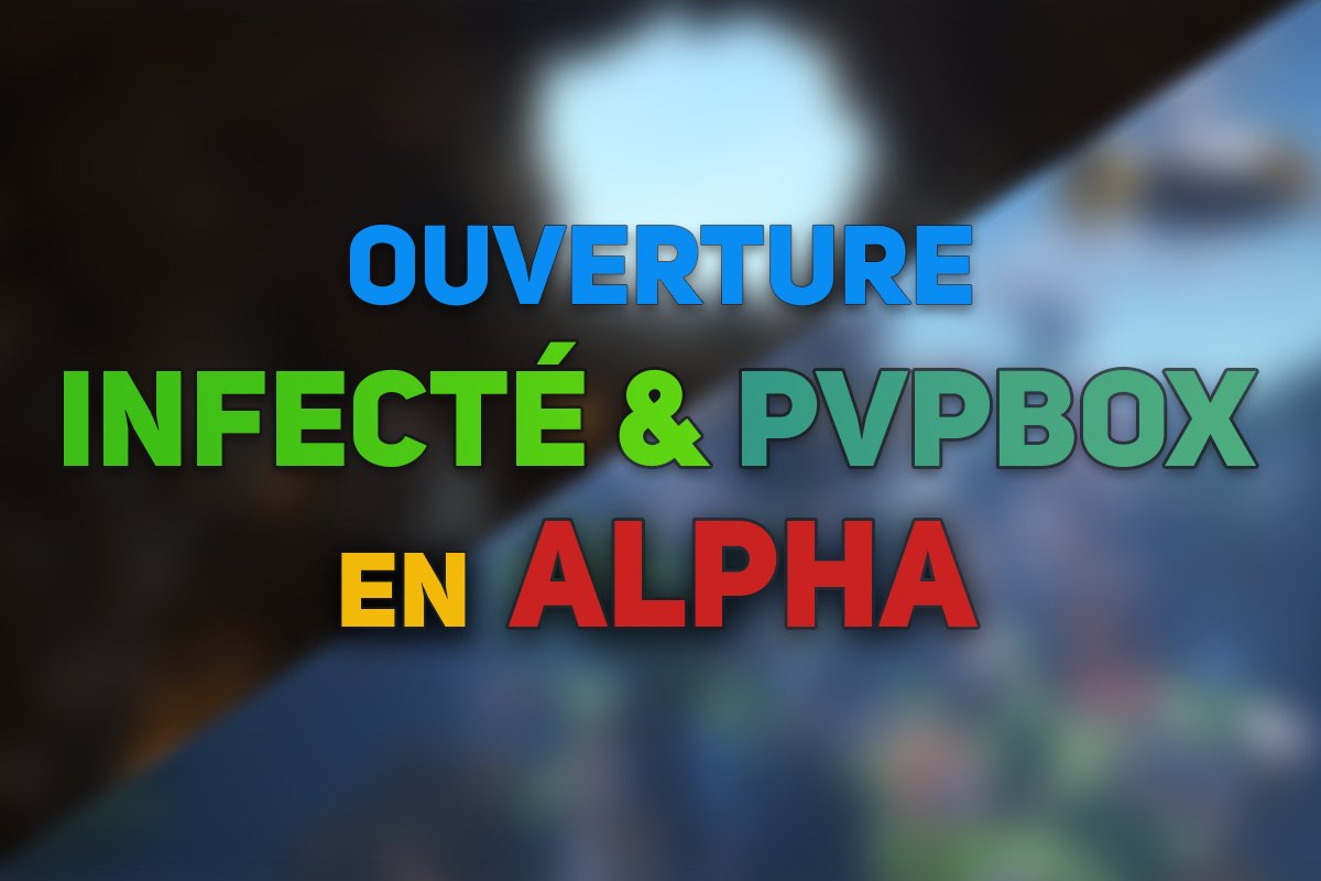 CyneriaServeur's tweet photo. OUVERTURE INFECTÉ &amp; PVPBOX EN ALPHA

PvPBox le Samedi 25 avril 2020 à 13h jusqu'à 21h.
Infecté le Dimanche 26 avril 2020 à 13h jusqu'à 21h.

- Version 1.8.8 jusqu'à 1.15 (versions fortement recommandées : 1.8 / 1.9)
- IP : https://t.co/t10jILD8CZ
- Crack : Autorisé https://t.co/3tJJcdFnYD