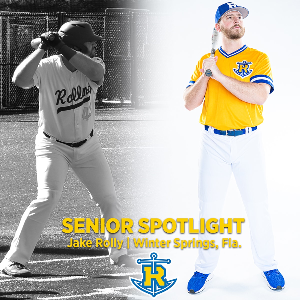 Rollins Baseball (@rollinsbaseball) on Twitter photo #43 Jake Rolly | Winter Springs, Fla.
Jake played 16 games this year, posting a .288/.345/.423 line. Between Feb 7-16, went 13-24 with a 2B, 3B, HR, & 7 RBI. He also showcased world class speed with a pair of steals. One time during BP, he hit a home run that landed on Denning. #43 Jake Rolly | Winter Springs, Fla.
Jake played 16 games this year, posting a .288/.345/.423 line. Between Feb 7-16, went 13-24 with a 2B, 3B, HR, & 7 RBI. He also showcased world class speed with a pair of steals. One time during BP, he hit a home run that landed on Denning.
