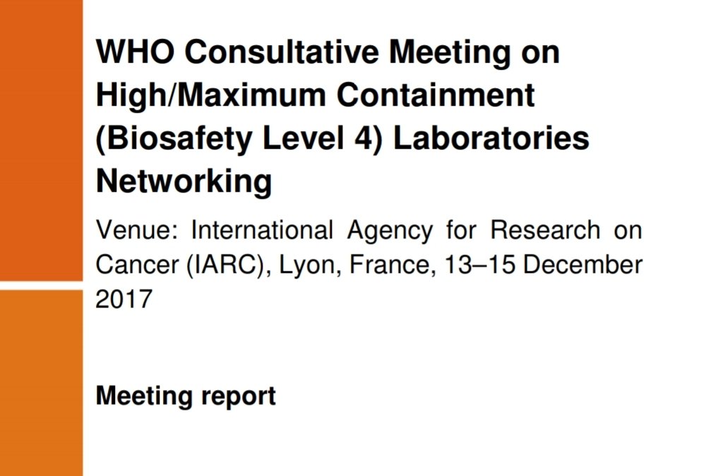  #WHO  #networking  #BSL4 Laboratories...including  #chinas  #Wuhan Lab! Do they have a vested interest in the  #batsoup conspiracy theory??