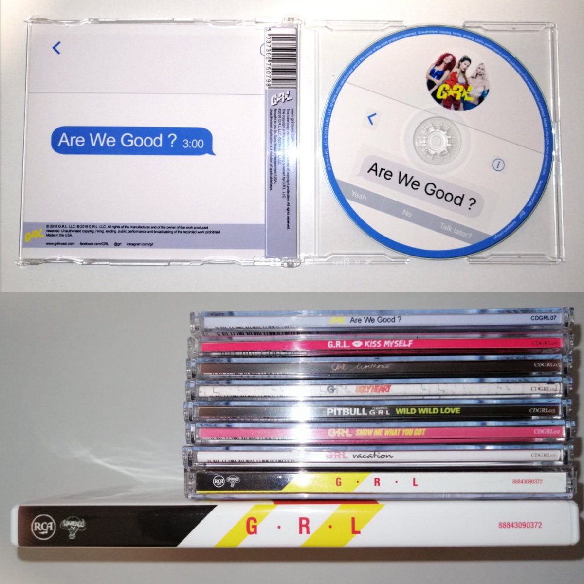 ListenAnyway's tweet photo. My @grl physical collection part 2
@ohkudaka @NatashaTSlayton @emmalynestrada @JazzyMejiaOnly
@NykolasMendes
#grl #grlnation #wildwildlove #uglyheart #pcd #pussycatdolls #lighthouse #arewegood #girlsarealwaysright #simonebattle https://t.co/u65W9sxXe5