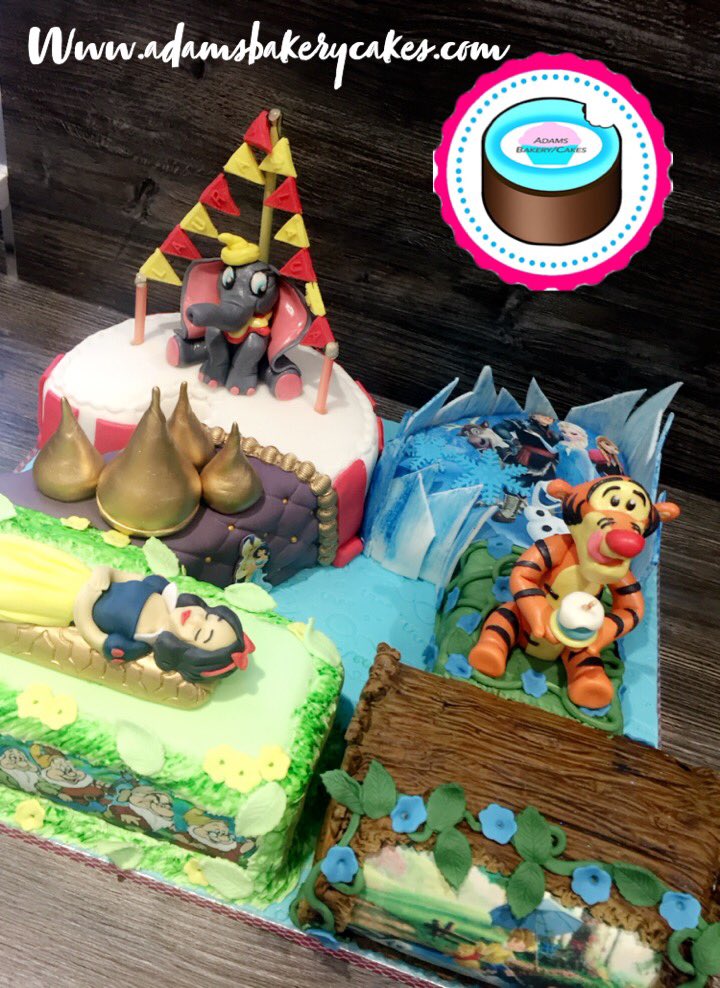 adamsbakerycake's tweet photo. Don’t think I posted this.. a while back now made for a 21st birthday! Disney themed number 21 cake topped topped with dumbo! Aladdin! Snow White! Winnie the poo! And frozen! 🎉🥳 https://t.co/Wa736IkNoz