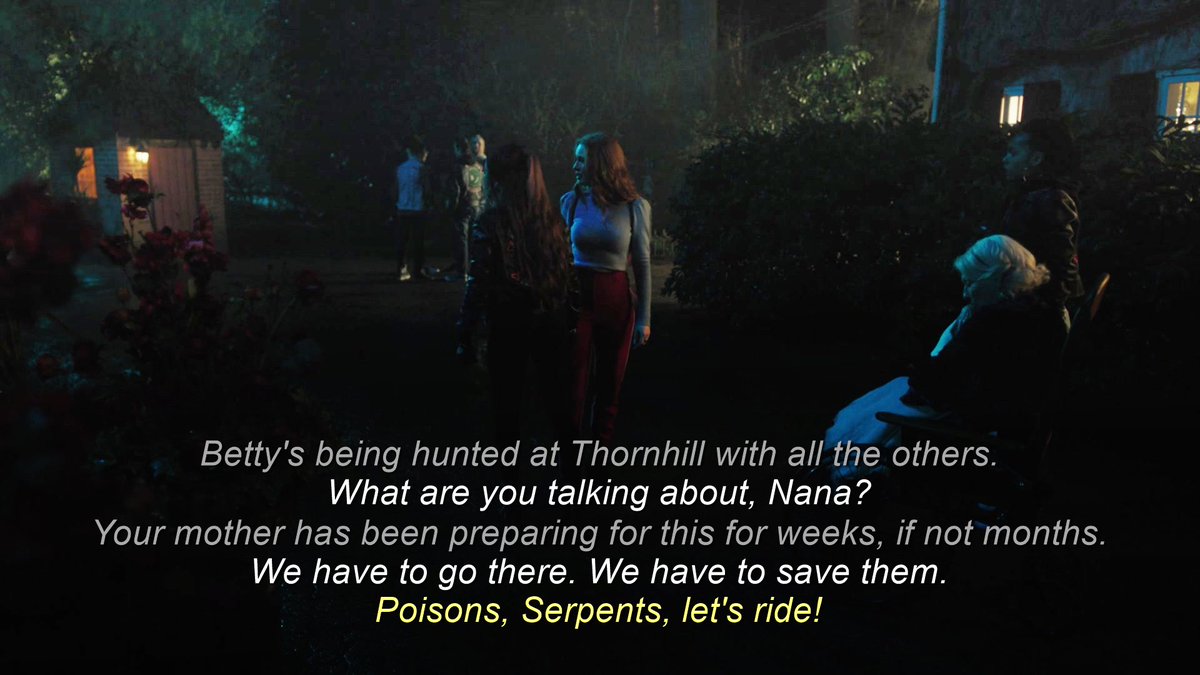 she saved the core four's lives, leading the serpents and poisons, along with toni.
