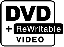 On the left, the DVD+RW logo Sony designed. No resemblance to the DVD family of logos but hearkening back to the Compact Disc logo in a hard to see way, with its combination of straight lines and curves. On the right, the logo we designed at Philips.