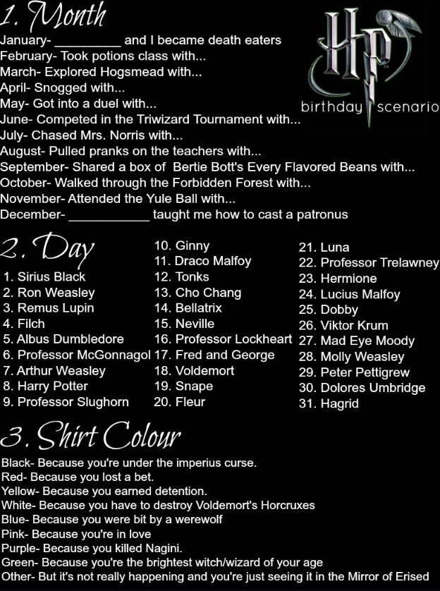 TCUTS__'s tweet photo. โกKnuts Post โก Find your birthday scenario. What is your reaction to it? 3 sentences minimum #HarryPotter #TCUTS #TheCupboardUnderTheStairs #BirthdayScenario #birthday #WhatDidYouDo #DidYouDoIt #scenarios https://t.co/CTblBf15n6