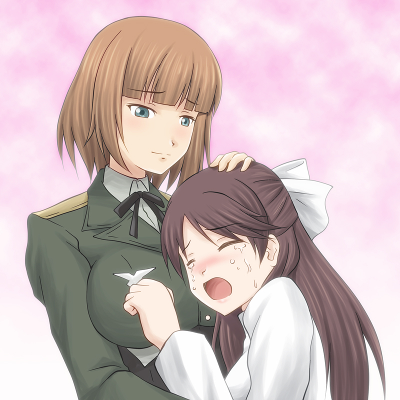 宏義中 本当に不器用な姉妹なことだ いつも頼られてばかりの孝美お姉ちゃんでも たまには誰かの胸を借りて 泣きたい時だってあるんです ところで やれやれ顔ラル隊長の やさしげな表情が好きです Strikewitches ストライクウィッチーズ