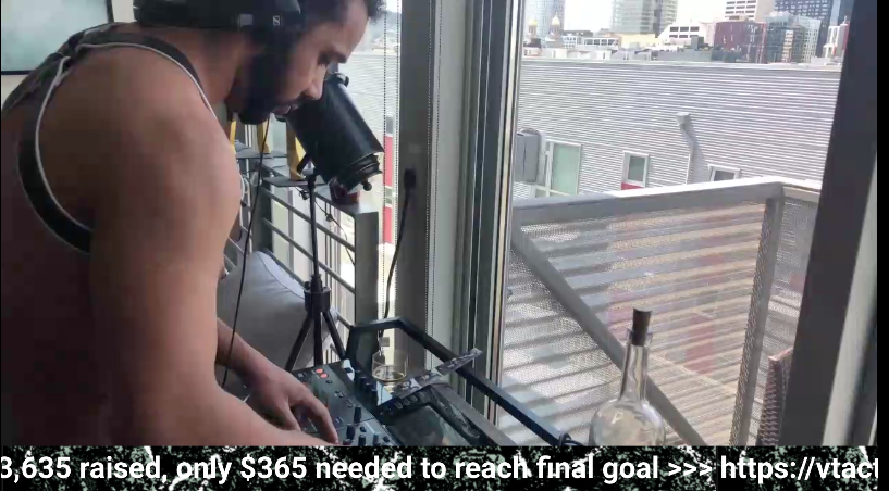snareup's tweet photo. it's @Fawkstales bringin it into #24hours for our #netrave! $3,635 raised of our $4,000 goal - closing in on it!! https://t.co/T6sO0d5pAf for live feed, https://t.co/d46QqK7jxm to donate. THANK YOU to all that supported & shared the message! #techno #mutualaid #StrongerTogether https://t.co/o9vptGhiLq
