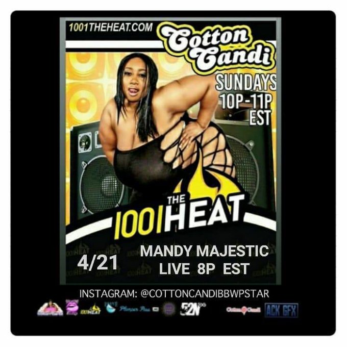 I will be live in interview with cotton candy 8 PM Eastern time on Tuesday April 21 Live on Instagram  S/O2<a href="/tag/follow"class="tags"><span>#follow</span></a><a href="/tag/interview"class="tags"><span>#interview</span></a><a href="/tag/live"class="tags"><span>#live</span></a><a href="/tag/ig"class="tags"><span>#ig</span></a><a href="/tag/cottoncandisundays"class="tags"><span>#cottoncandisundays</span></a>
