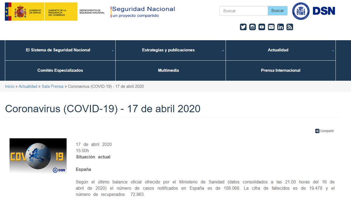 Francesc Seritjol (@seritjol) on Twitter photo Algú pot explicar com a la informació oficial del Ministerio del Gobierno de España, el dia 16 d'abril hi havia 74.797 persones recuperades i l'endemà, dia 17 d'abril, només 72.963? (Pel camí hem perdut 1.834 persones). Adjunto captures.
<a href="/gobiernoespa/">Gobierno de España ✉</a>
<a href="/governobertcat/">Govern obert</a>
<a href="/tv3cat/">TV3 és ara @Som3Cat</a> Algú pot explicar com a la informació oficial del Ministerio del Gobierno de España, el dia 16 d'abril hi havia 74.797 persones recuperades i l'endemà, dia 17 d'abril, només 72.963? (Pel camí hem perdut 1.834 persones). Adjunto captures.
<a href="/gobiernoespa/">Gobierno de España ✉</a>
<a href="/governobertcat/">Govern obert</a>
<a href="/tv3cat/">TV3 és ara @Som3Cat</a>