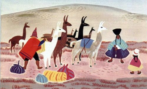 Mary’s simple style and masterful use of color came through to capture the vibrant cultures they were witnessing. These would become inspirational for a lifetime of work and for the package films, Saludos Amigos and The Three Caballeros.