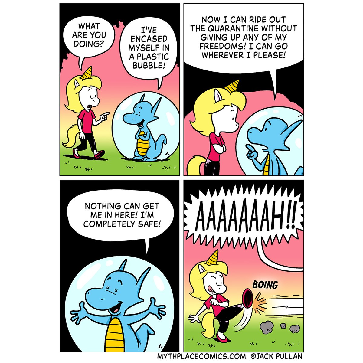 jackpullan's tweet photo. #coronavirus #coronavirusmeme #quarantinelife #quarantine #quarantineandchill #quarantinememe #plasticbubble #lifeinaplasticbubble #comic #newcomic #comicstrip #illustration https://t.co/hl0xW7BVNJ