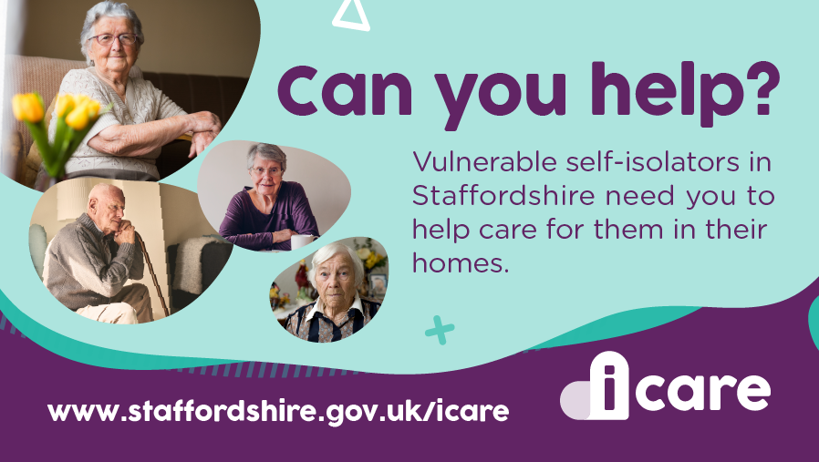 StaffordshireCC's tweet photo. Thousands of vulnerable self-isolators in Staffordshire need you to help care for them at home. Can you help? https://t.co/aa45s89nAB

#icare #staffordshire #covid19 #coronavirusuk https://t.co/UUsgCV064b