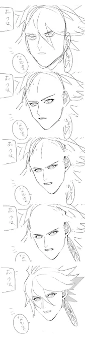 完成までの流れは、オチまで決まったらラフを描いて保存。その後に頭の中で人のモデルを作って、それを動かしながら肉付けして描いています。顔は結構色々描いて、これかなって思ったものを採用しています。 