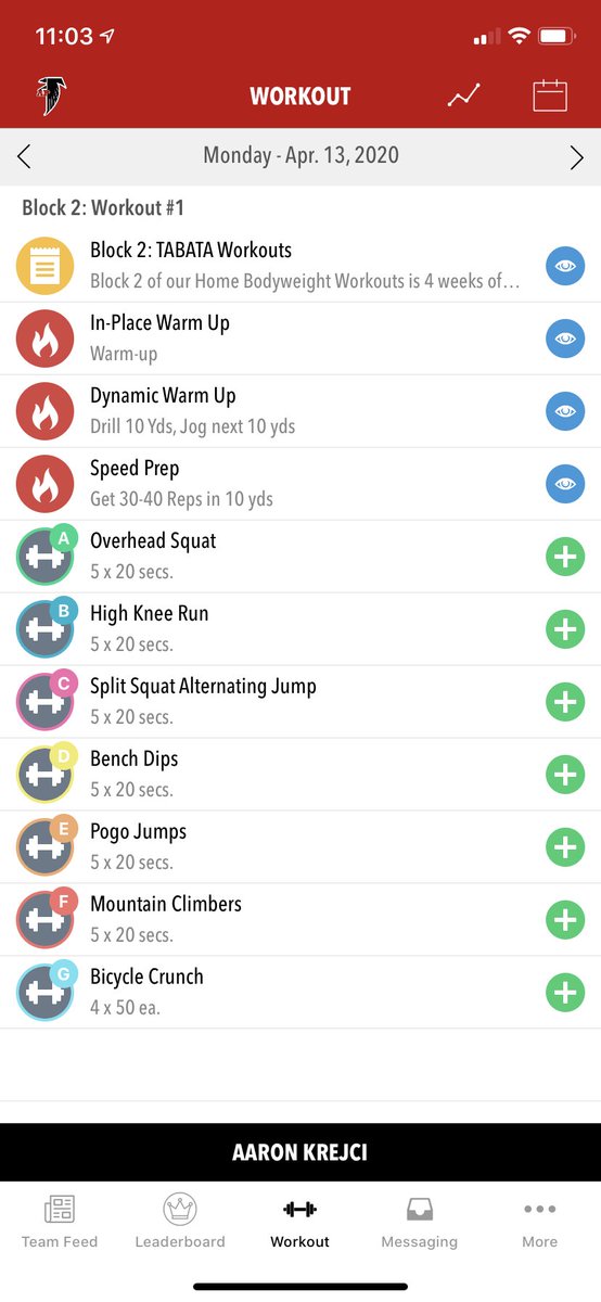 FalconsStrength's tweet photo. FALCONS‼️
NEW workout program has been created & added to your @teambuildr account! Please check your email & read the note in TeamBuildr for more info- look for TABATA timer link for each workout!
Keep tracking in TB, stay active & most importantly stay healthy!
#FalconStrength https://t.co/5lyQPVBClo
