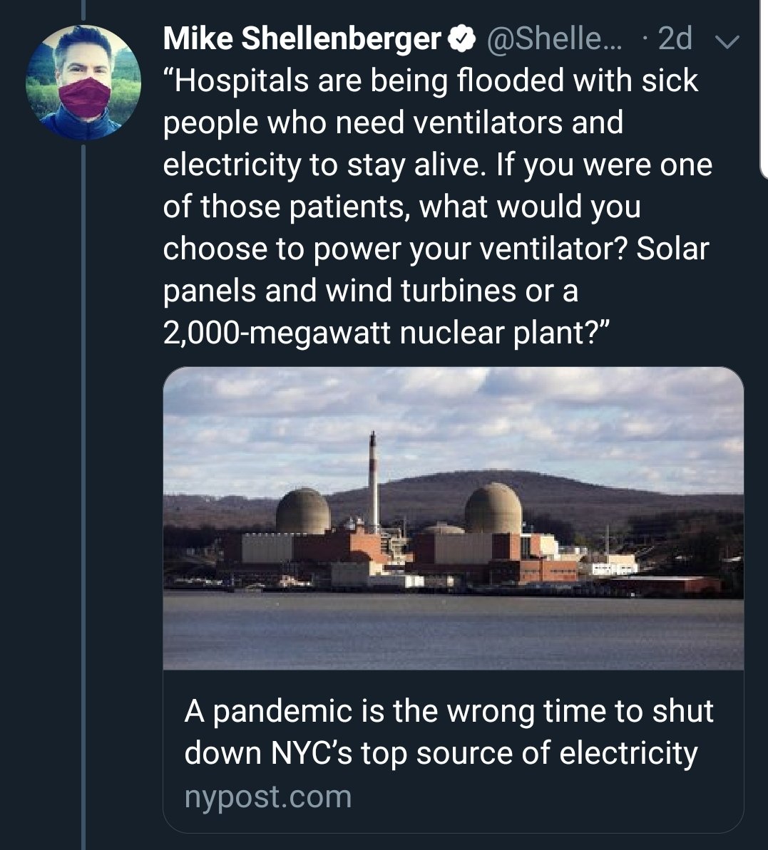 Framing the discussion this way is one of the reasons people hate nuclear bros. Seriously, I can't even fault people for liking the nuclear community less after tweets like this, which I see far too often
