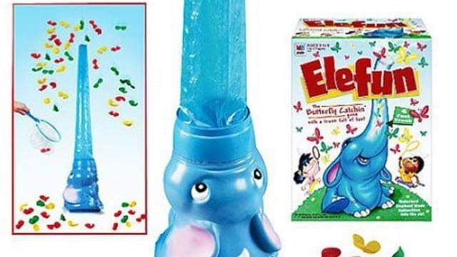 elephant toy that blows butterflies