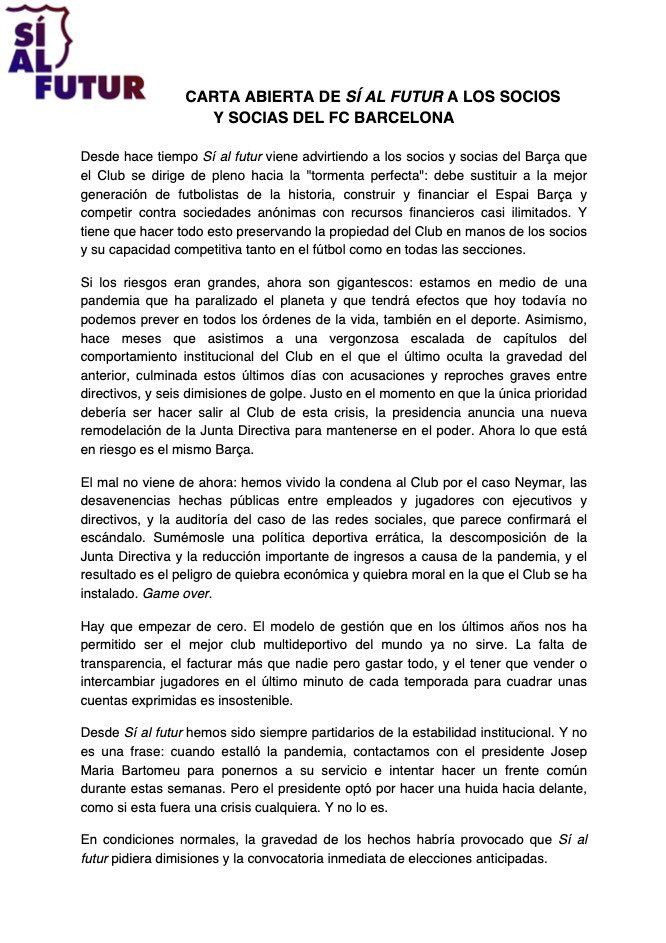 المرشح الرئاسي فيكتور فونت في بيان رسمي بخصوص ما يقع من أحداث داخل النادي:
“لقد حذرنا في العديد من ا...