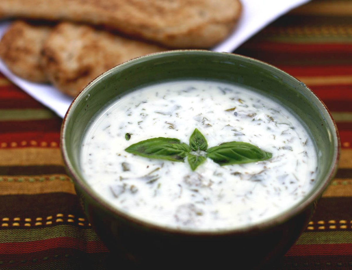 If you are vegan or vegetarian, try dovgha. This sour milk soup is made with gatygh, a fermented milk product similar to yogurt, as well as eggs, rice, and herbs including coriander, dill, mint, and spinach. P.S Do not confuse with jajigh (tzatziki)