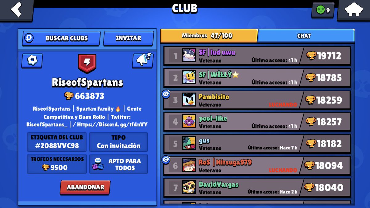 #Reclutamiento | #BrawlStars 

🔥🔥Buscamos Jugadores🔥🔥

-Equipo ladder y proyecto para llegar al top!
-Actitudes Positivas son claves
-Discord y Whatsapp Obligatorio
Quieres crecer con nosotros?😉

Spartan Family ⚔️

MD más info 📩

Apreciaríamos RT,Muchas Gracias Familia❤️