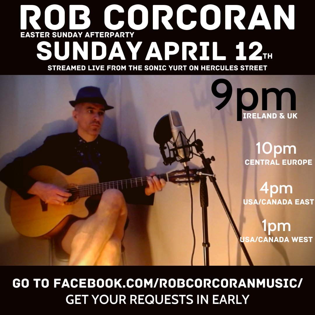 I'm doing a facebook live gig at 9pm tonight Ireland&amp;UK time tonight.  Should be able to find it here: facebook.com/events/3000772…