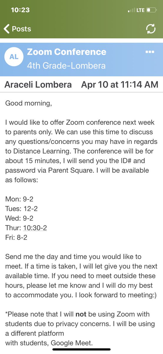 LongfellowCUSD's tweet photo. Our fabulous teacher, Ms. Lombera, is scheduling Zoom conferences with families. This is another example of how our committed teachers are supporting continuous learning. #ConnectionsDuringClosure #committededucator @ComptonUnified @AllejandAlvarez @mrmicahali @TheRealKayWhite https://t.co/TYeZsN1uRy