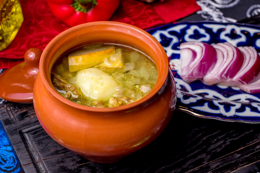 Piti is not for the rushed and hurried, as it takes between eight and 12 hours to cook. Piti is cooked with lamb, potatoes, peas, onions, garlic, chestnuts and herbs. The ingredients are combined in a small clay pot filled with water and then placed in an oven for a slow cook.
