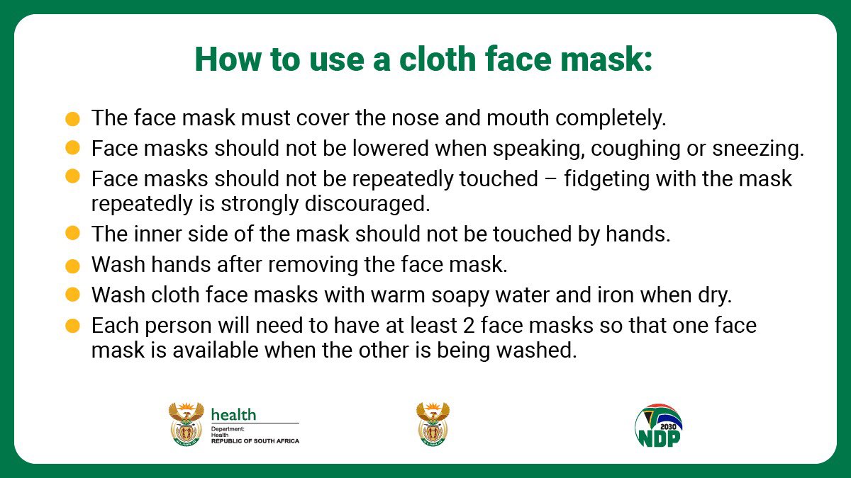 CityofJoburgZA's tweet photo. Wear a face mask when in public to stop the spread of #Covid_19 #StayAtHome ^TK https://t.co/dHh6q2wbeT
