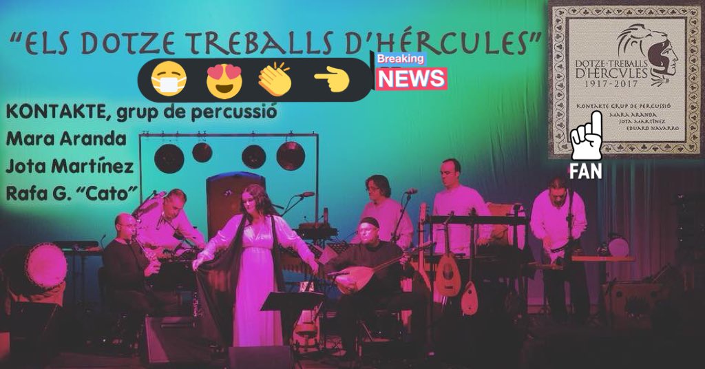 A las 22:00 tenemos una cita en #YouTubeEstrenos con el espectáculo de <a href="/kontaktepercu/">Kontakte-Percusión</a> #Els12TreballsdHércules #Los12TrabajosDeHercules 
Este espectáculo fue gracias al apoyo de <a href="/aytolliria/">Ajuntament de Llíria</a> @LliriaCityMusic 
Aquí os dejamos el enlace: youtube.com/watch?v=QT4V_2…
