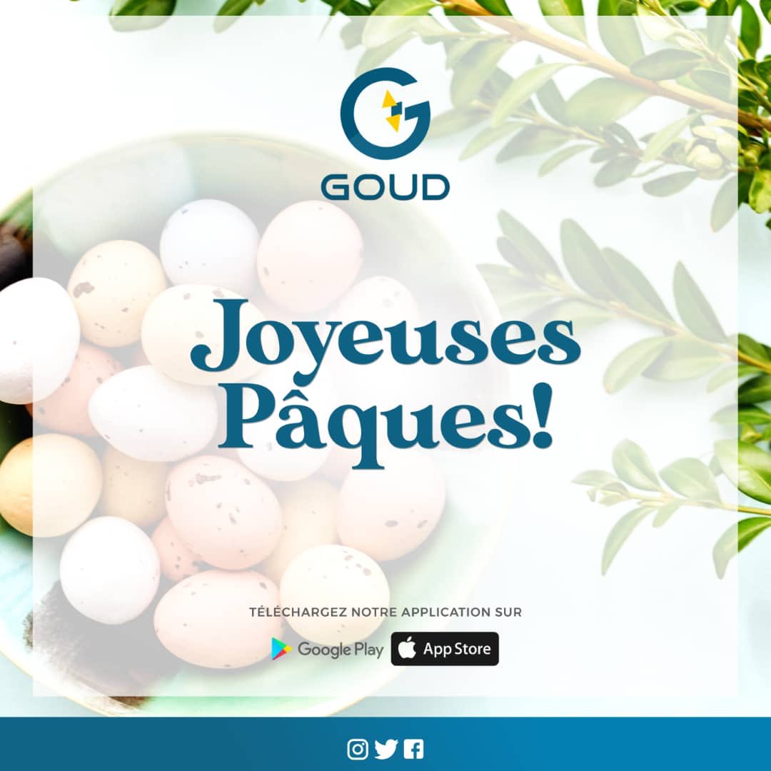 Goud_app's tweet photo. Joyeuses Pâques à tous!
Cette fête symbolise l’amour, le renouveau et l’espoir. En dépit de #Covid_19, nous devons les célébrer aujourd’hui et chaque jour.
Bonne célébration! Continuez à observer les règles d'hygiène et les consignes des autorités étatiques.
#goud #mobileapp https://t.co/oHHxpXpjJB