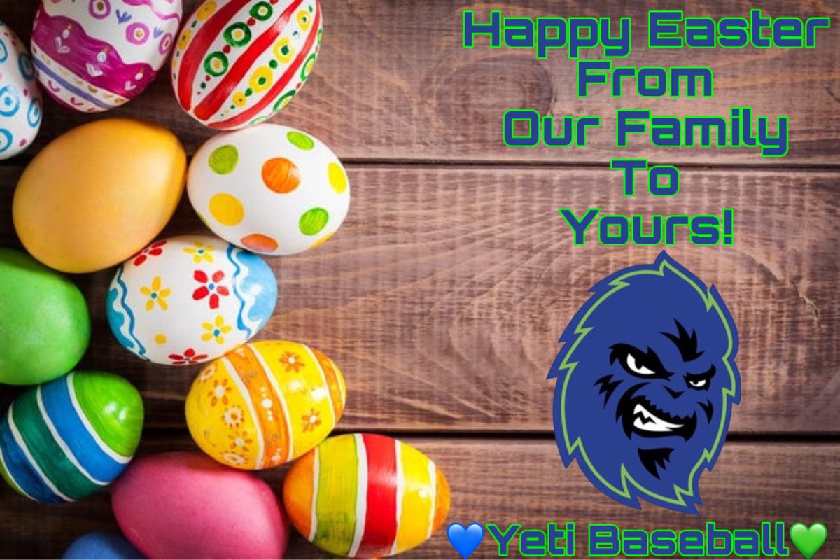 CCCYetis_BSBL's tweet photo. Happy Easter to all of #YetiNation from OUR Family to YOURS! #EasterSunday #Easter2020 #ClevelandCC #CCCYetiBaseball #JucoRoute https://t.co/QfwoKs9uv7